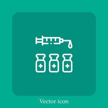 Kimya vektörü simgesi doğrusal simgesi. Düzenlenebilir vuruş ile satır