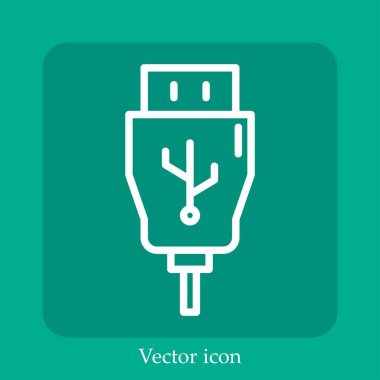 usb vektör simgesi doğrusal simgesi. Düzenlenebilir vuruş ile satır