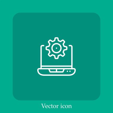 Geliştirme vektörü doğrusal simgesi. Düzenlenebilir vuruş çizgisi