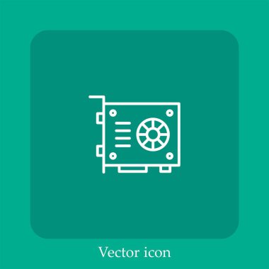 vga kart vektör doğrusal simgesi. Düzenlenebilir vuruş çizgisi