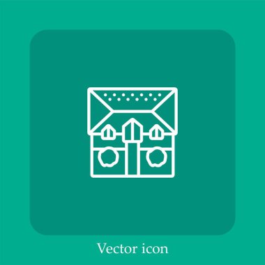 Blueprint vektör doğrusal simgesi. Düzenlenebilir vuruş çizgisi