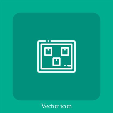 Corkboard vektör simgesi doğrusal simgesi. Düzenlenebilir vuruş çizgisi