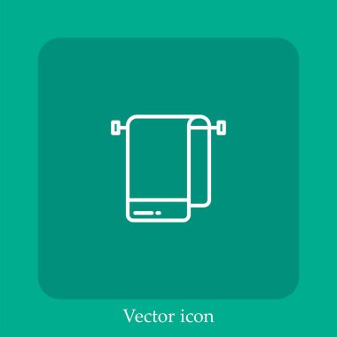 Havlu vektörü simgesi doğrusal simgesi. Düzenlenebilir vuruş ile satır