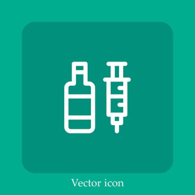 Uyuşturucu bağımlısı vektör doğrusal simgesi. Düzenlenebilir vuruşla çizgi