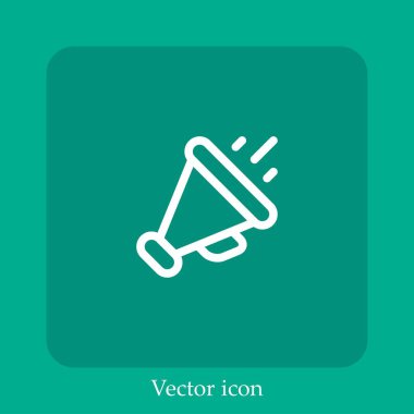 Hoparlör vektör simgesi doğrusal simgesi. Düzenlenebilir vuruş çizgisi