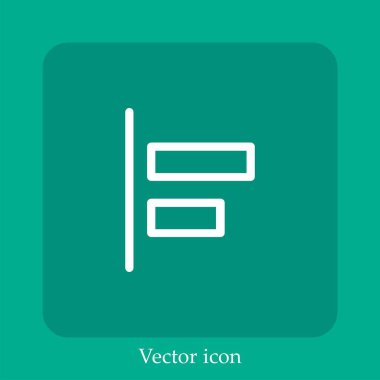 Sol hizalama vektör doğrusal simgesi. Düzenlenebilir vuruş ile çizgi