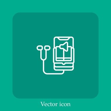 Auobook vektör doğrusal simgesi. Düzenlenebilir vuruş çizgisi