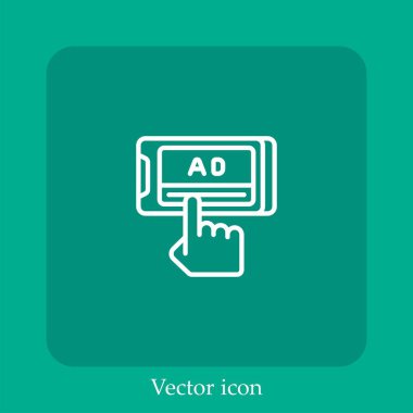 taşınabilir vektör doğrusal simgesi. Düzenlenebilir vuruş çizgisi