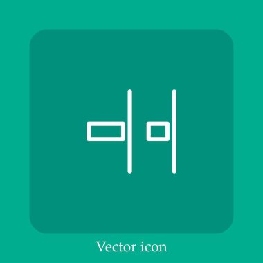 Sağ hizalama vektör doğrusal simgesi. Düzenlenebilir vuruş ile çizgi