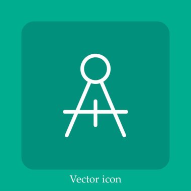 pusula vektör doğrusal simgesi. Düzenlenebilir vuruş çizgisi