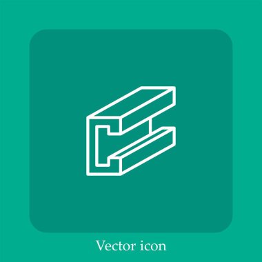 ışın vektörü simgesi doğrusal simgesi. Düzenlenebilir vuruş ile çizgi