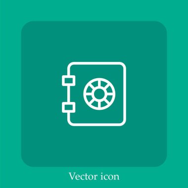 güvenli vektör simgesi doğrusal simgesi. Düzenlenebilir vuruş çizgisi