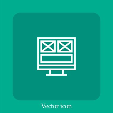 Düzen vektörü simgesi doğrusal simgesi. Düzenlenebilir vuruş çizgisi