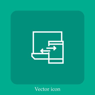 Karşılık vektör simgesi doğrusal simgesi. Düzenlenebilir vuruş ile satır