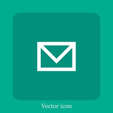 e- posta vektörü doğrusal simgesi. Düzenlenebilir vuruş ile satır