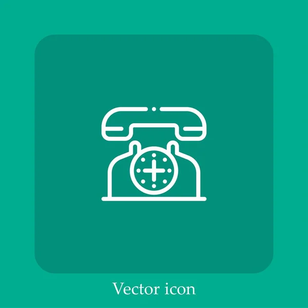 Ícone Vetor Telefone Linear Icon Line Com Curso Editável — Vetor de Stock
