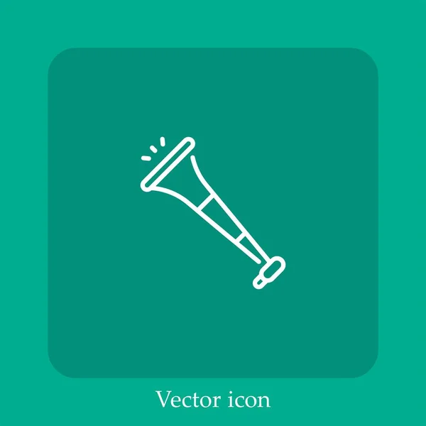Vuvuzela Vector Icono Lineal Icon Line Con Carrera Editable — Vector de stock