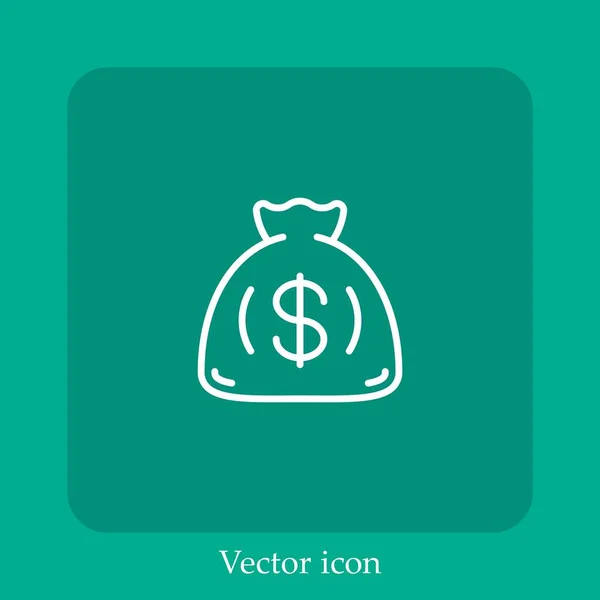 Ícone Vetor Saco Linear Icon Line Com Curso Editável — Vetor de Stock