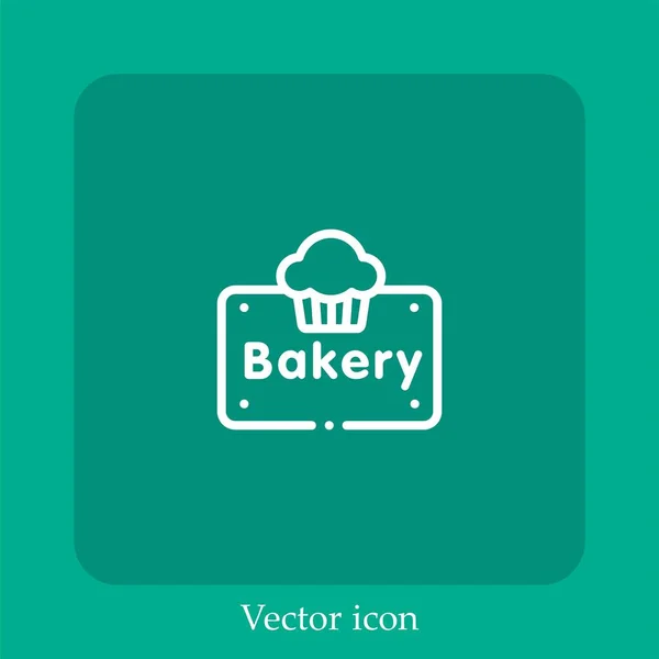 Icône Vectorielle Boulangerie Icône Linéaire Ligne Avec Trait Modifiable — Image vectorielle