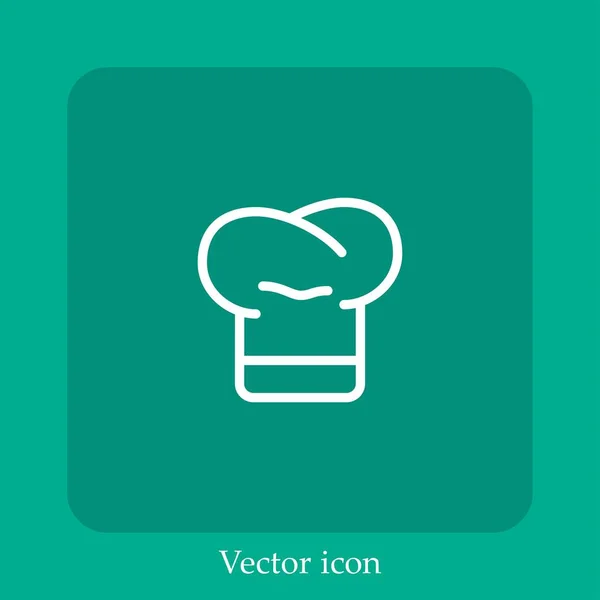 Chef Vector Icon Linear Icon Line Editable Stroke — Stock Vector