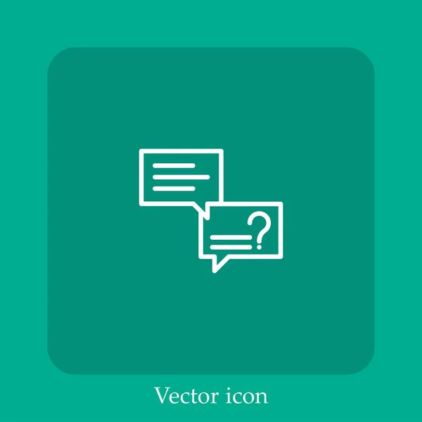 Icono Vector Consulta Icon Line Lineal Con Carrera Editable — Vector de stock