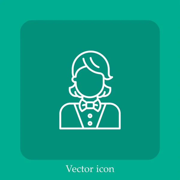 Croupier Icono Vectorial Icon Line Lineal Con Carrera Editable — Vector de stock