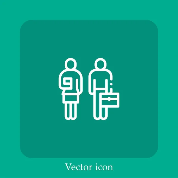 Colleague Vector Icon Linear Icon Line Editable Stroke — Stock Vector