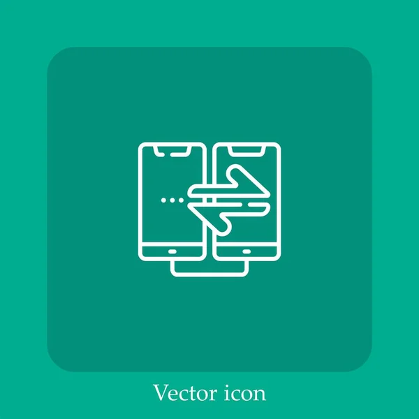 Data Transfer Vector Icon Linear Icon Line Editable Stroke — Stock Vector