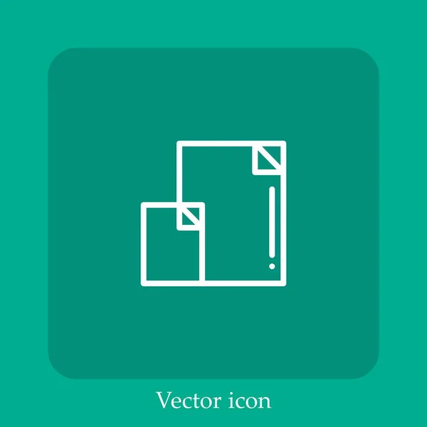 Ícone Vetorial Documento Linear Icon Line Com Curso Editável — Vetor de Stock