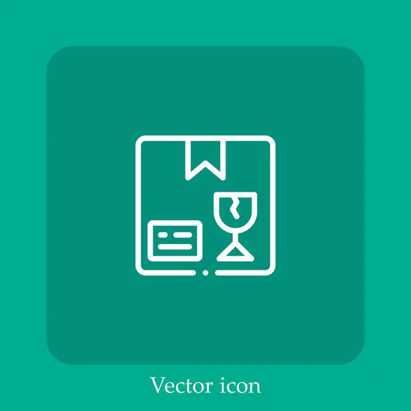 Fragile Vektor Symbol Lineare Icon Line Mit Editierbarem Strich — Stockvektor