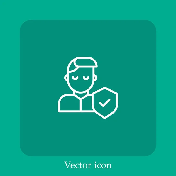 Icono Vector Seguros Icon Line Lineal Con Carrera Editable — Vector de stock