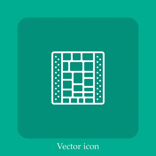 Pavimentación Icono Vector Icon Line Lineal Con Carrera Editable — Vector de stock