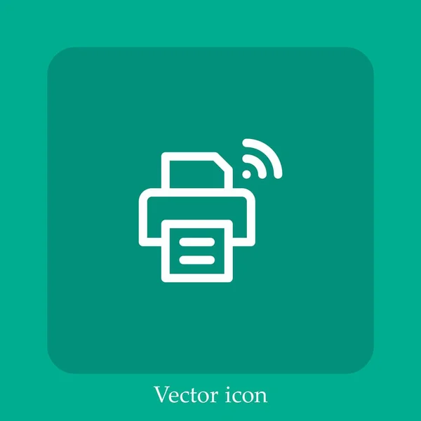 Druckervektorsymbol Lineare Icon Line Mit Editierbarem Strich — Stockvektor