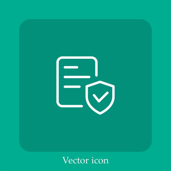 Secure Vector Icon Linear Icon Line Editable Stroke — Stock Vector