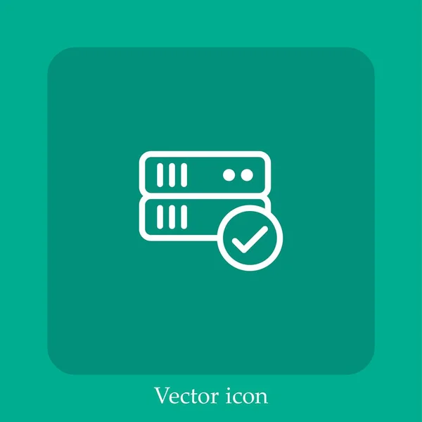 Server Vector Icon Linear Icon Line Editable Stroke — Stock Vector