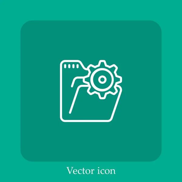 Ajustes Icono Vectorial Icon Line Lineal Con Carrera Editable — Vector de stock