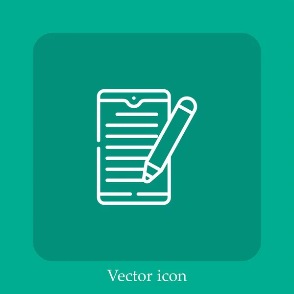 Smartphone Vektor Symbol Lineare Icon Line Mit Editierbarem Strich — Stockvektor