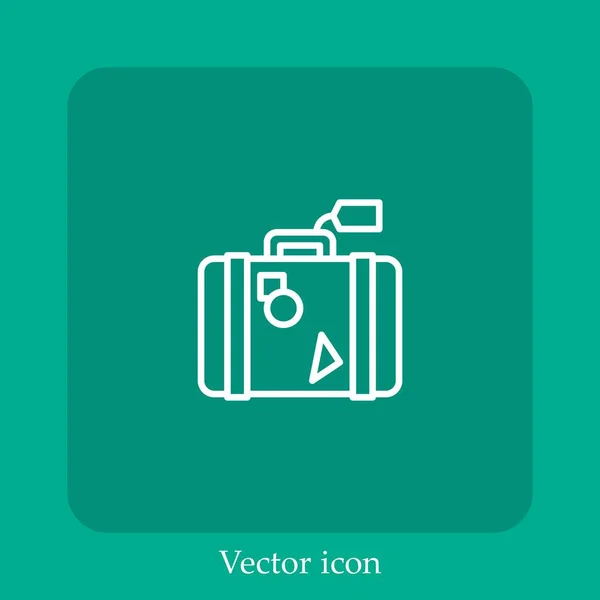Koffer Vektor Symbol Lineare Icon Line Mit Editierbarem Strich — Stockvektor