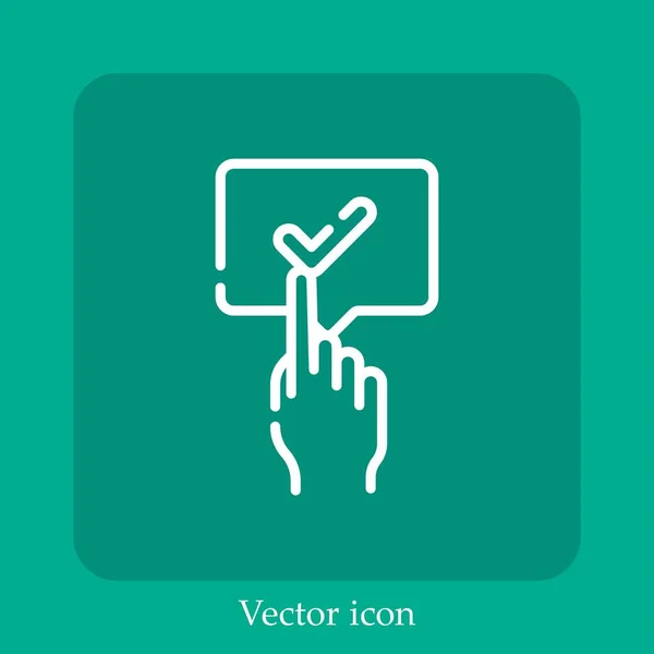 Vote Yes Vector Icon Linear Icon Line Editable Stroke — Vector de stock
