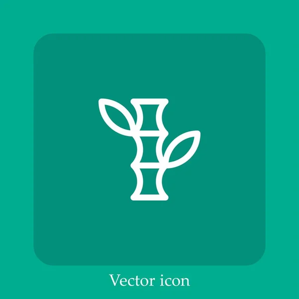 Bambus Vektor Symbol Lineare Icon Line Mit Editierbarem Strich — Stockvektor