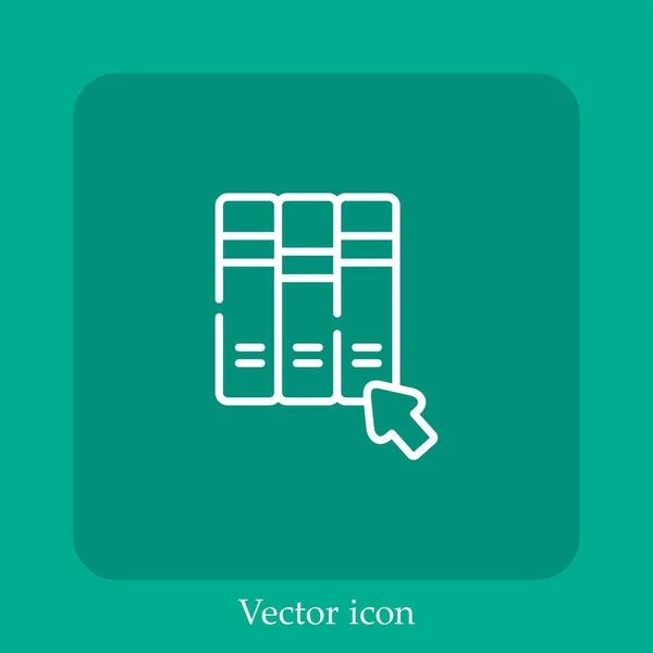 Libros Icono Vectorial Icon Line Lineal Con Carrera Editable — Vector de stock