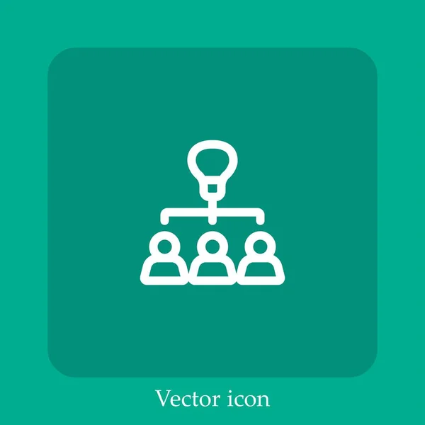 Ícone Vetorial Brainstorm Linear Icon Line Com Curso Editável — Vetor de Stock