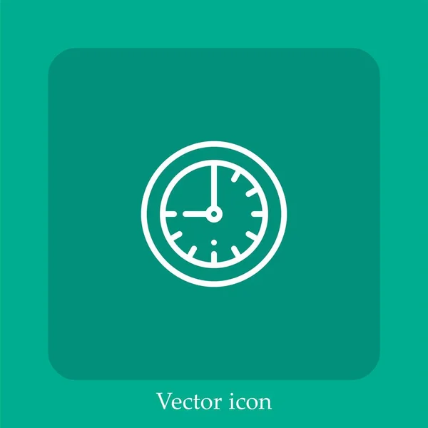 Ícone Vetor Relógio Linear Icon Line Com Curso Editável — Vetor de Stock