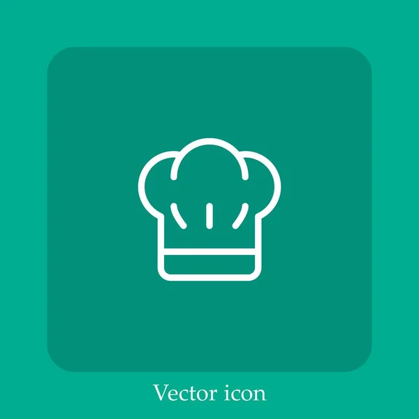 Icono Del Vector Del Chef Icon Line Lineal Con Carrera — Vector de stock