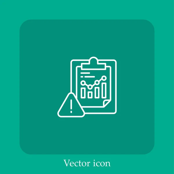 Ícone Vetorial Análise Dados Linear Icon Line Com Curso Editável — Vetor de Stock