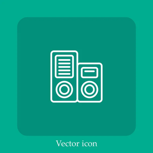 Dobradores Ícone Vetor Linear Icon Line Com Curso Editável — Vetor de Stock