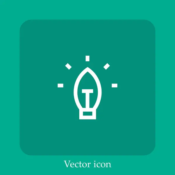 Ícone Vetor Lâmpada Linear Icon Line Com Curso Editável — Vetor de Stock