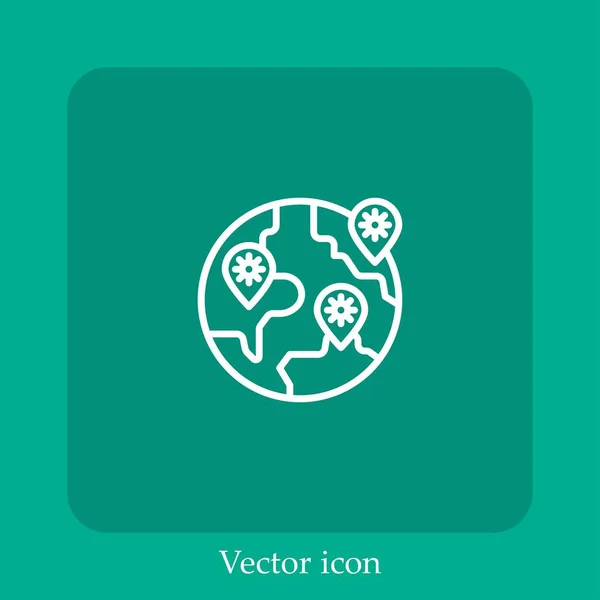 Icono Vectorial Pandémico Icono Lineal Línea Con Trazo Editable — Vector de stock