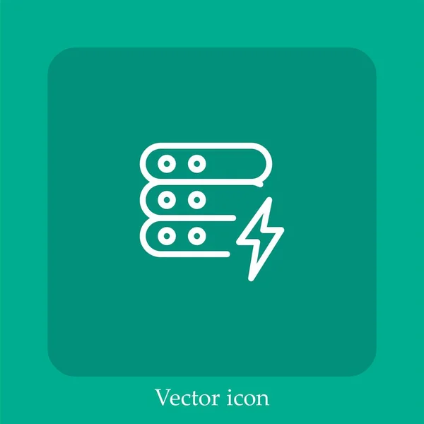 Power Vector Icon Linear Icon Line Editable Stroke — Stock Vector