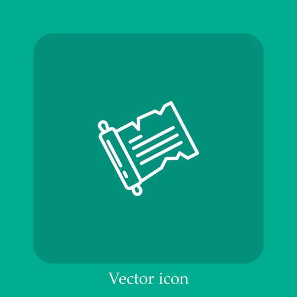 Ícone Vetor Rolagem Linear Icon Line Com Curso Editável — Vetor de Stock